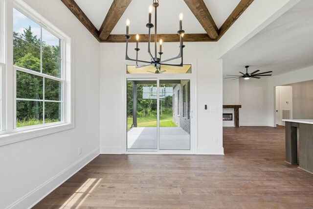 508 Matthew Miller Dr, Smyrna, TN 37167 - unfurnished dining area with a chandelier, healthy amount of natural light, and wood finished floors