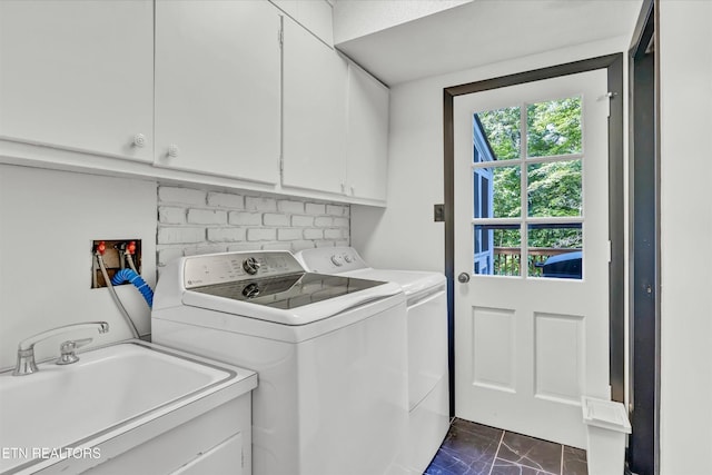 31 Windhaven Ln, Oak Ridge, TN 37830 - laundry area with cabinet space, dark marble finish flooring, and washer and clothes dryer