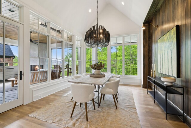 8876 Edgecomb Dr, College Grove, TN 37046 - sunroom / solarium with healthy amount of natural light, a chandelier, and vaulted ceiling