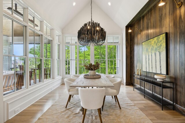 8876 Edgecomb Dr, College Grove, TN 37046 - sunroom / solarium featuring a chandelier, plenty of natural light, and vaulted ceiling