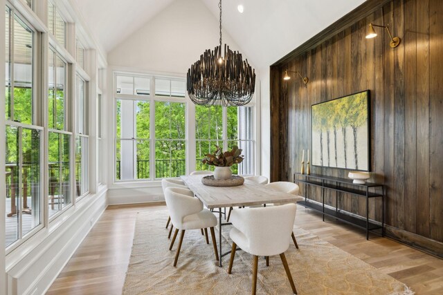 8876 Edgecomb Dr, College Grove, TN 37046 - sunroom featuring a chandelier and vaulted ceiling