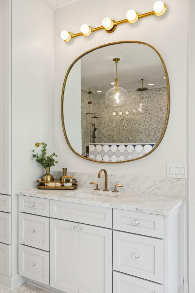 8876 Edgecomb Dr, College Grove, TN 37046 - bathroom featuring vanity and walk in shower