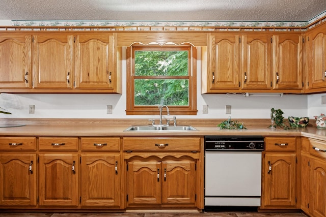 8663 Dog Branch Rd, Mount Pleasant, TN 38474 - kitchen featuring dishwasher, light countertops, and brown cabinets