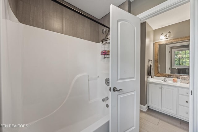 108 Center Park Ln, Oak Ridge, TN 37830 - bathroom with shower / tub combination, vanity, and wood finished floors