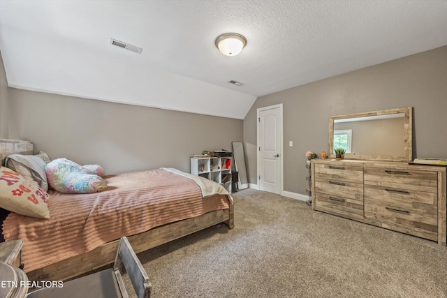 108 Center Park Ln, Oak Ridge, TN 37830 - carpeted bedroom with lofted ceiling and a textured ceiling