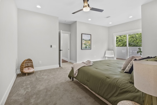 1227 N Avondale Cir, Nashville, TN 37207 - carpeted bedroom with a ceiling fan and recessed lighting