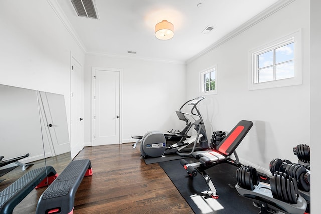 1542 Amesbury Ln, Franklin, TN 37069 - workout room featuring crown molding and wood finished floors
