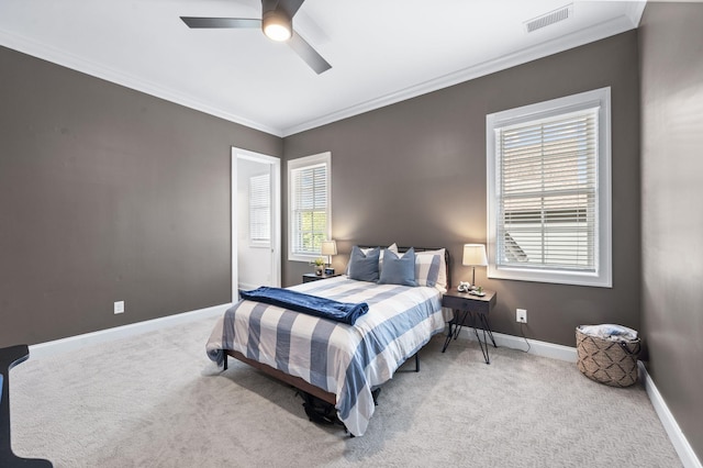 1542 Amesbury Ln, Franklin, TN 37069 - carpeted bedroom with crown molding and a ceiling fan