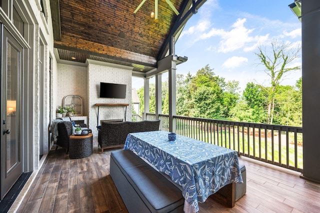1542 Amesbury Ln, Franklin, TN 37069 - wooden deck with an outdoor living space and outdoor dining space