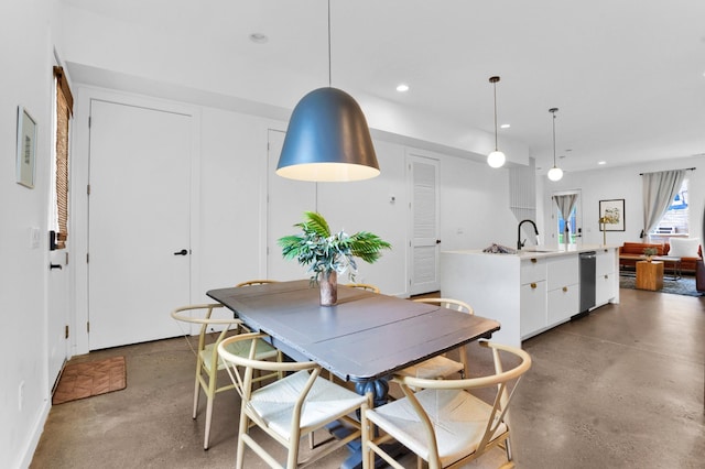 203 N 9th St Unit A/B, Nashville, TN 37206 - dining area featuring concrete floors and recessed lighting