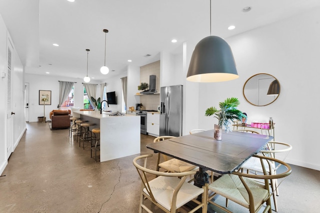 203 N 9th St Unit A/B, Nashville, TN 37206 - dining room with recessed lighting and concrete flooring