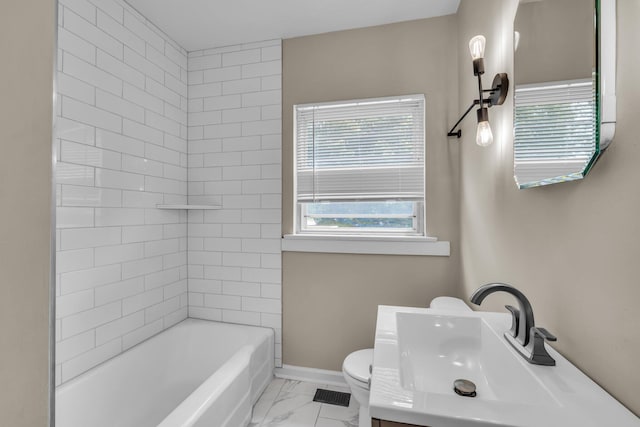 702 Marlboro Ave, Chattanooga, TN 37412 - full bathroom with marble look tile flooring, shower / bath combination, and vanity