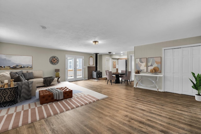 702 Marlboro Ave, Chattanooga, TN 37412 - living room with a wood stove and wood finished floors