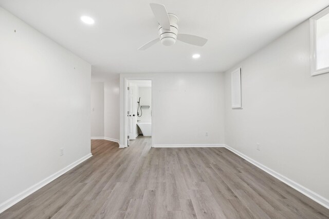 415 Porter Cir, Columbia, TN 38401 - unfurnished room with a ceiling fan, light wood-style flooring, and recessed lighting