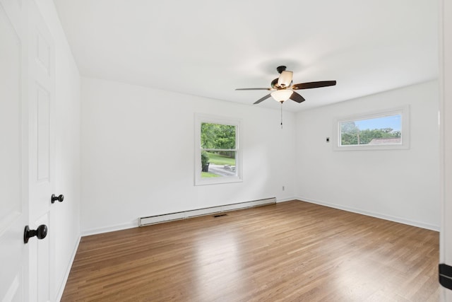 415 Porter Cir, Columbia, TN 38401 - unfurnished room featuring baseboard heating, ceiling fan, and wood finished floors