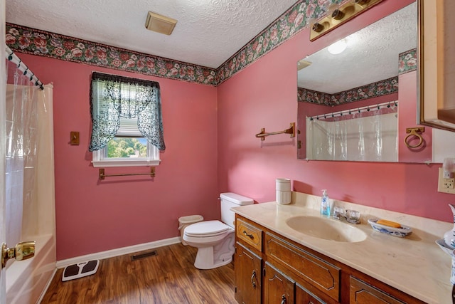 303 Furnace Hollow Rd, Dickson, TN 37055 - bathroom featuring a textured ceiling, vanity, and wood finished floors