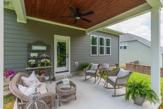 588 Davis Valley Dr, Columbia, TN 38401 - view of patio featuring a ceiling fan and an outdoor hangout area