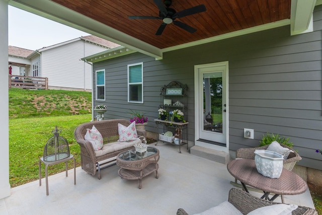 588 Davis Valley Dr, Columbia, TN 38401 - view of patio / terrace featuring ceiling fan and an outdoor hangout area