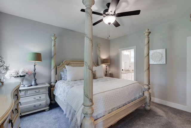 588 Davis Valley Dr, Columbia, TN 38401 - carpeted bedroom featuring ensuite bathroom and ceiling fan
