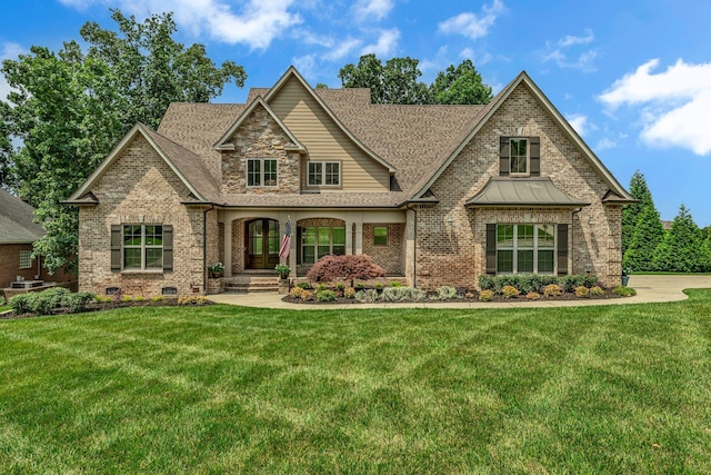 122 Ridgebend Dr, Murfreesboro, TN 37128 - craftsman-style house featuring brick siding, a front lawn, and a shingled roof
