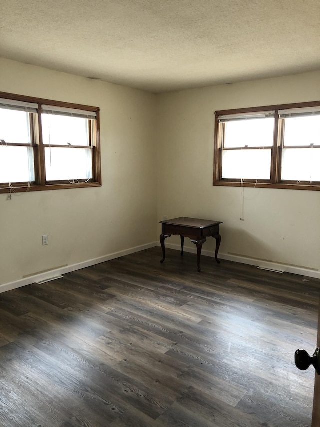 233 W Chestnut St, Puryear, TN 38251 - spare room featuring healthy amount of natural light, dark wood-type flooring, and a textured ceiling