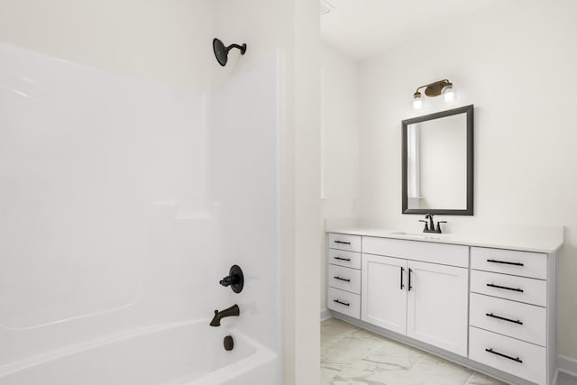 4026 Rampart Way, Spring Hill, TN 37174 - bathroom featuring bathing tub / shower combination, marble look tile flooring, and vanity