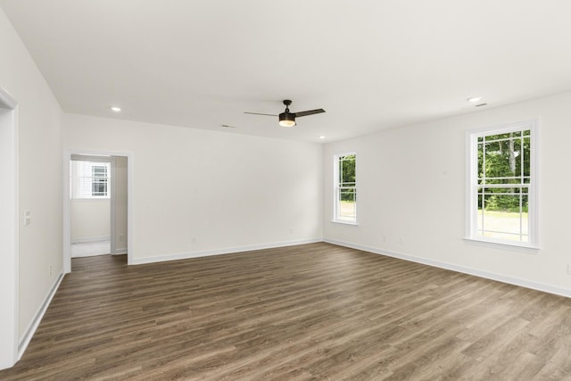 4026 Rampart Way, Spring Hill, TN 37174 - spare room featuring plenty of natural light, dark wood-type flooring, recessed lighting, and ceiling fan