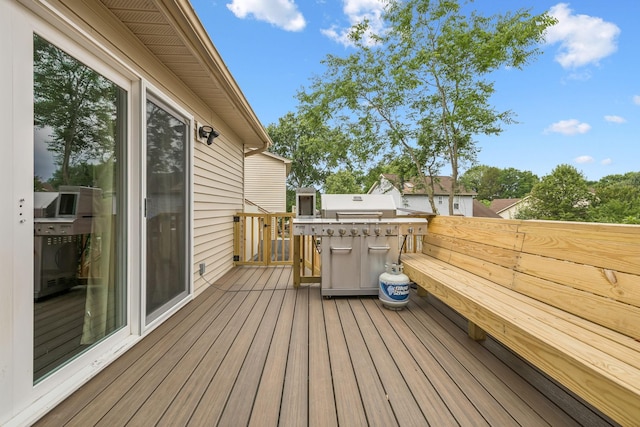 2117 Strombury Dr, Hermitage, TN 37076 - wooden terrace with grilling area