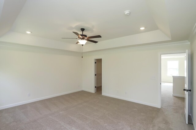 4020 Rampart Way, Spring Hill, TN 37174 - unfurnished room with a tray ceiling, light carpet, ceiling fan, a smoke detector, and recessed lighting
