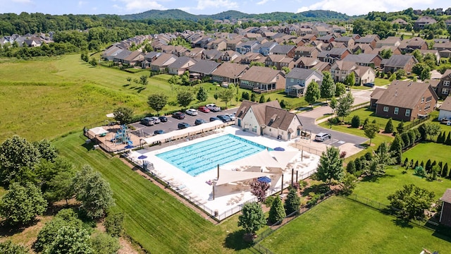 2050 Beamon Dr, Franklin, TN 37064 - aerial perspective of suburban area featuring a pool area