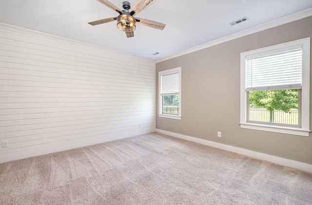 2050 Beamon Dr, Franklin, TN 37064 - carpeted spare room featuring crown molding and ceiling fan