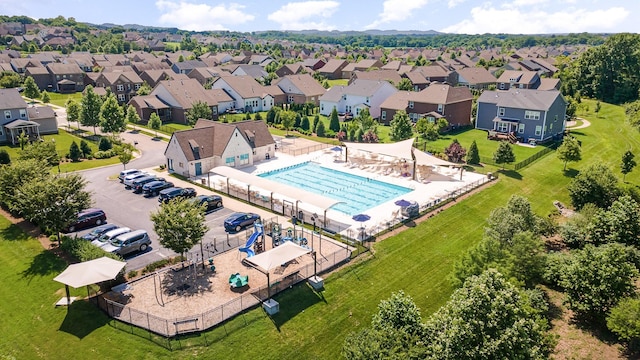 2050 Beamon Dr, Franklin, TN 37064 - aerial view of residential area featuring a pool