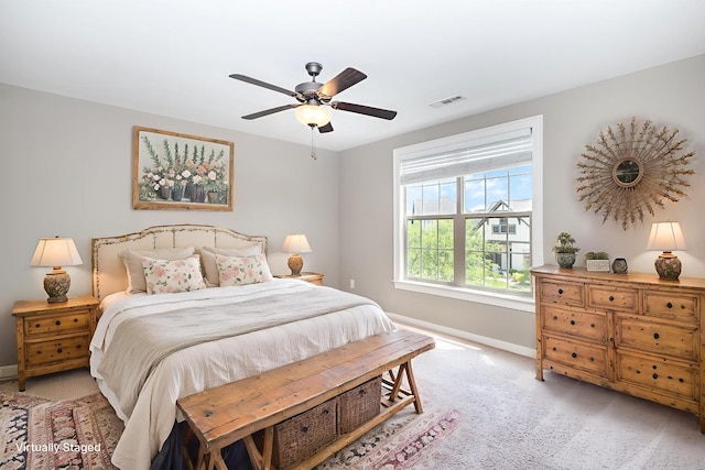 2050 Beamon Dr, Franklin, TN 37064 - bedroom featuring light carpet and ceiling fan
