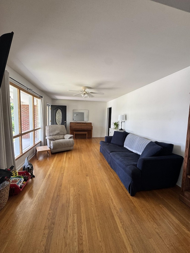 625 College Ave E, Carthage, TN 37030 - living area featuring wood finished floors and a ceiling fan