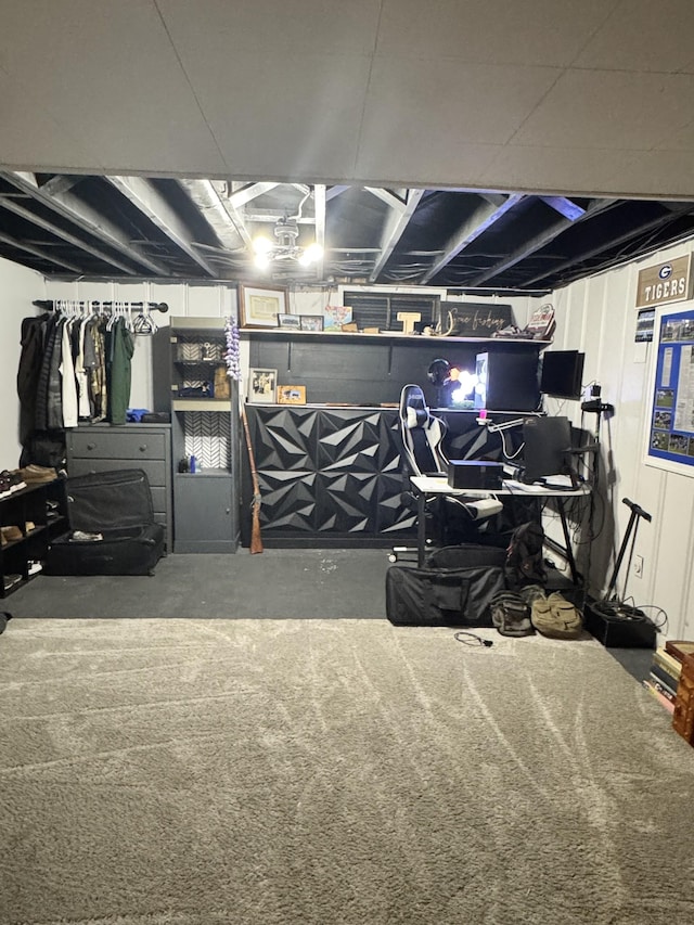 625 College Ave E, Carthage, TN 37030 - unfinished basement with carpet flooring