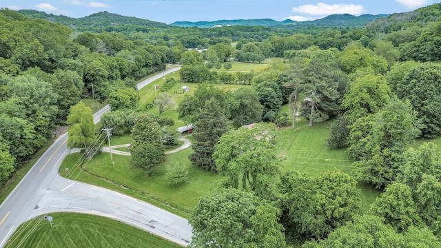 6861 Arno Allisona Rd, College Grove, TN 37046 - aerial view of property and surrounding area with a mountain backdrop and a heavily wooded area