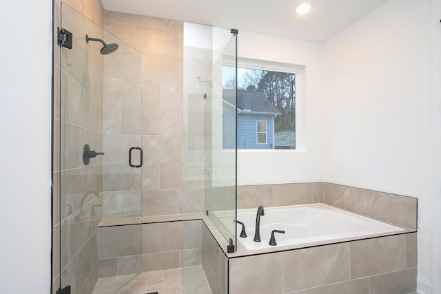 2322 Williamsport Lndg, Columbia, TN 38401 - bathroom with a shower stall, a garden tub, and recessed lighting