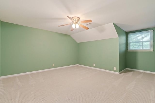 1111 Chickasaw Dr, Brentwood, TN 37027 - additional living space with ceiling fan, light colored carpet, and vaulted ceiling