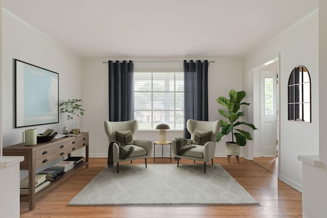 1111 Chickasaw Dr, Brentwood, TN 37027 - sitting room featuring crown molding and light wood-style flooring