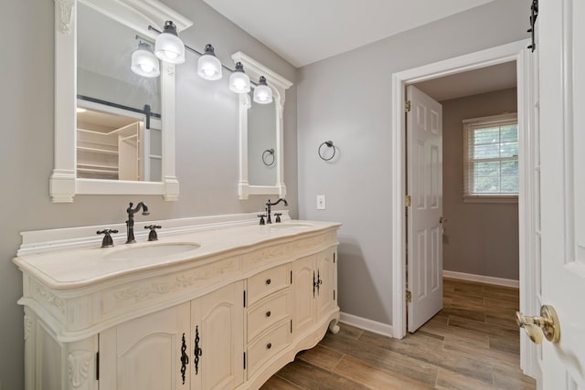 1111 Chickasaw Dr, Brentwood, TN 37027 - bathroom with double vanity and wood finished floors