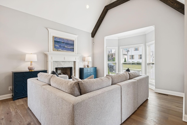 1037 Jackston Mack Way, Gallatin, TN 37066 - living room featuring wood finished floors and a fireplace