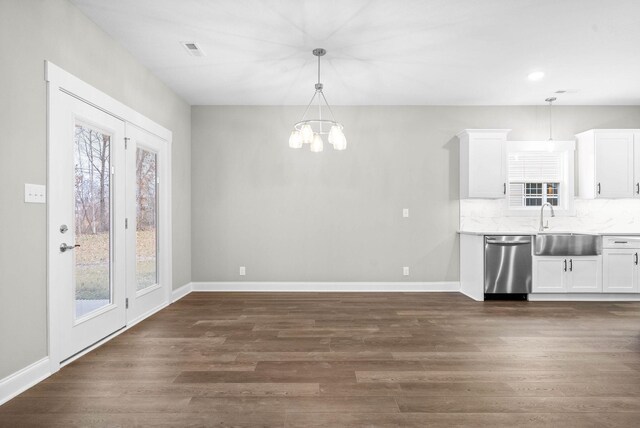 108 Hummingbird Way, Clarksville, TN 37043 - kitchen with stainless steel dishwasher, healthy amount of natural light, white cabinets, and recessed lighting