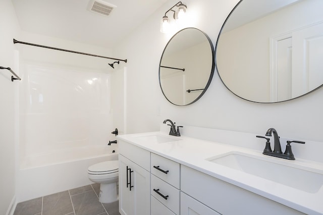 4022 Rampart Way, Spring Hill, TN 37174 - bathroom featuring double vanity, shower / washtub combination, and tile patterned floors