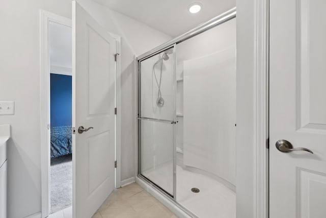 3276 Holiday Ln, Columbia, TN 38401 - ensuite bathroom featuring a stall shower and tile patterned flooring