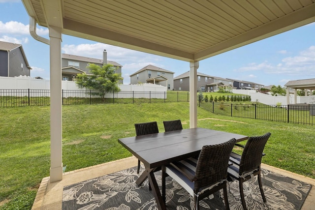 3276 Holiday Ln, Columbia, TN 38401 - fenced backyard featuring a residential view, a patio, and outdoor dining area