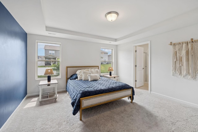 3276 Holiday Ln, Columbia, TN 38401 - carpeted bedroom with a tray ceiling and baseboards