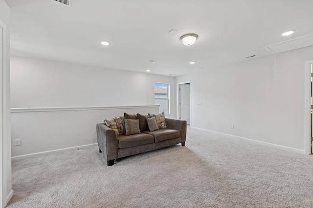 3276 Holiday Ln, Columbia, TN 38401 - living area with attic access, carpet floors, and recessed lighting