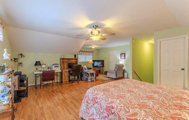 730 Carlew Rd, Waynesboro, TN 38485 - bedroom with light wood finished floors and vaulted ceiling