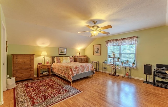 730 Carlew Rd, Waynesboro, TN 38485 - bedroom with vaulted ceiling, wood finished floors, and a ceiling fan