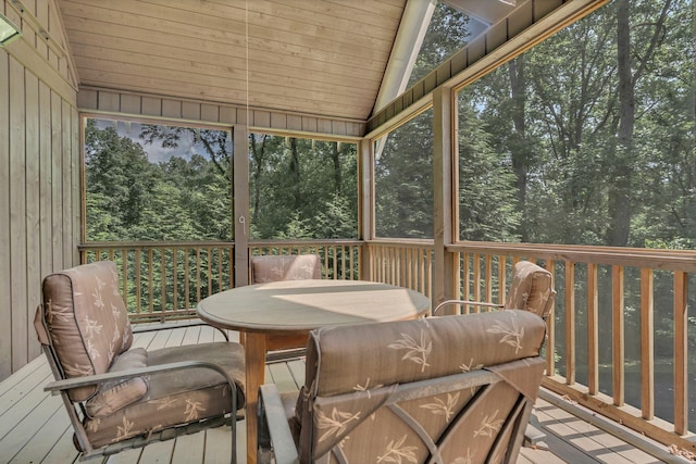110 Village Way, Lancaster, TN 38569 - sunroom / solarium featuring lofted ceiling, outdoor dining space, and plenty of natural light